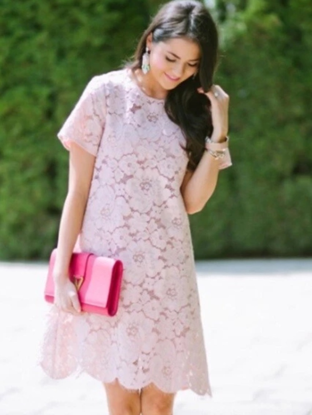 BCBGMaxAzria Pink Lace Dress Diane Dress M Summer Dress BCBG Max Azria GUC - Picture 2 of 11